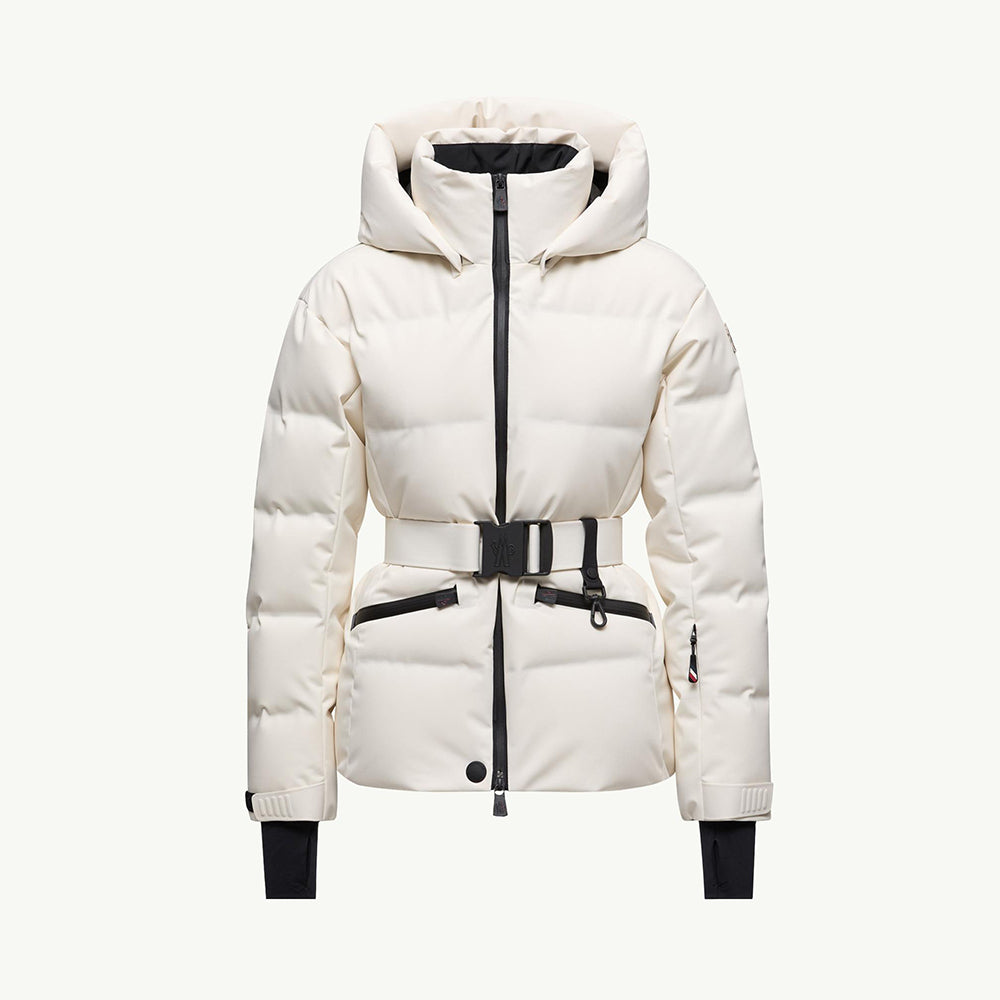 Moncler White Tolima Hooded Insulated Ski Jacket Short Down Jackets #337127