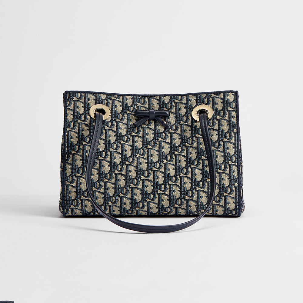 DIOR Small Dior Promenade Shopping Bag Blue Dior Oblique Jacquard #376636