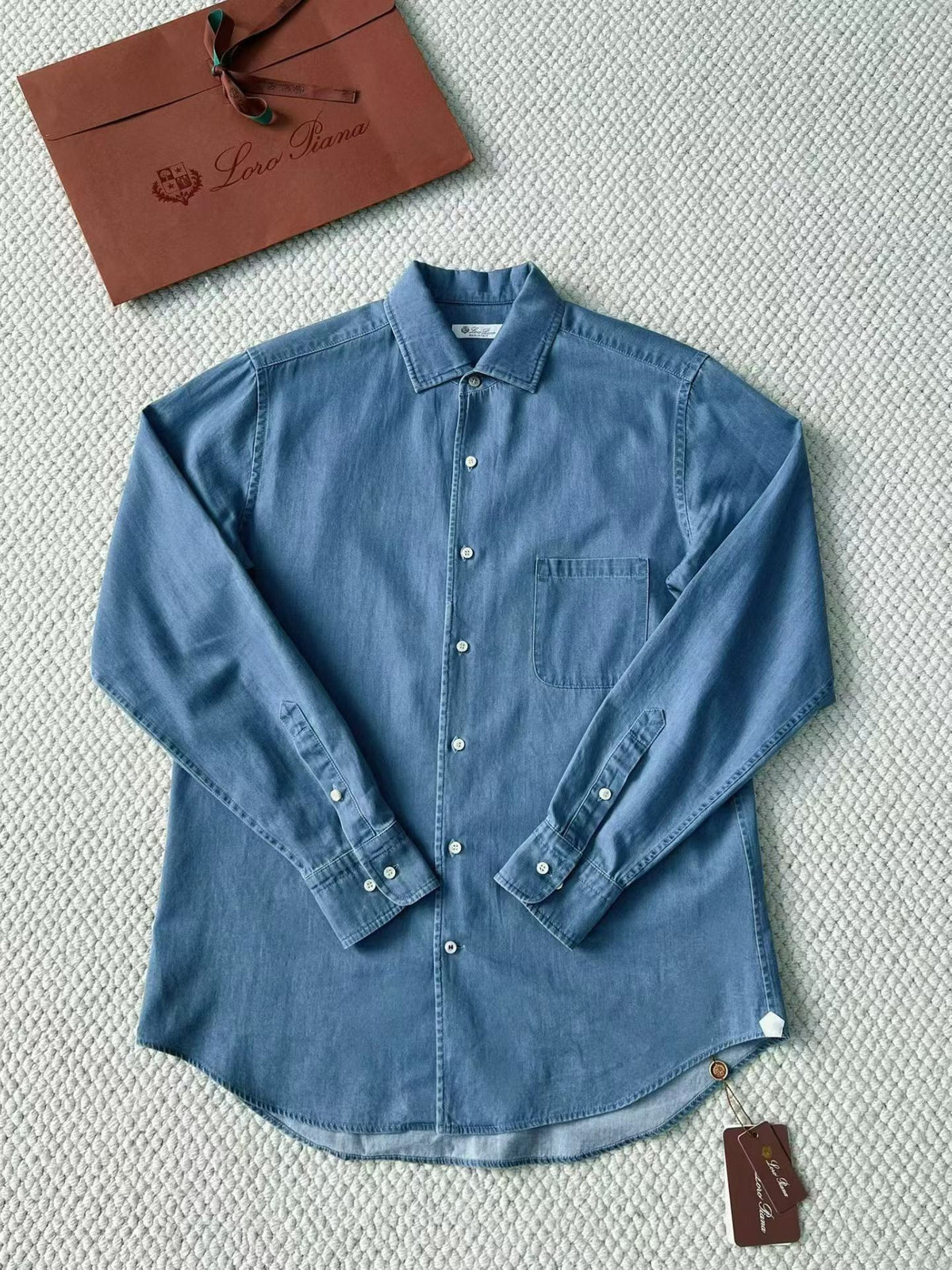 Loro Piana Top-quality Version Andr¨¦ Shirt Cotton Ultra Stone-Washed #375405
