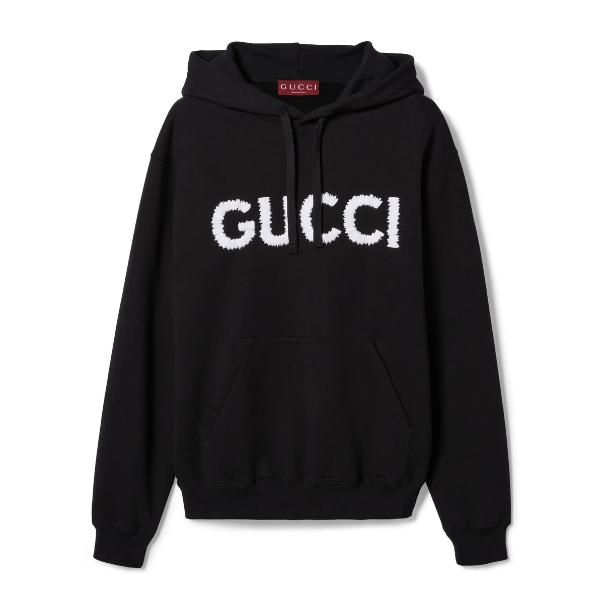 Gucci Men's Logo Embroidered Spring/Fall Knit Cotton Solid Color Drawstring Pullover Hoodie Sweatshirt #81576