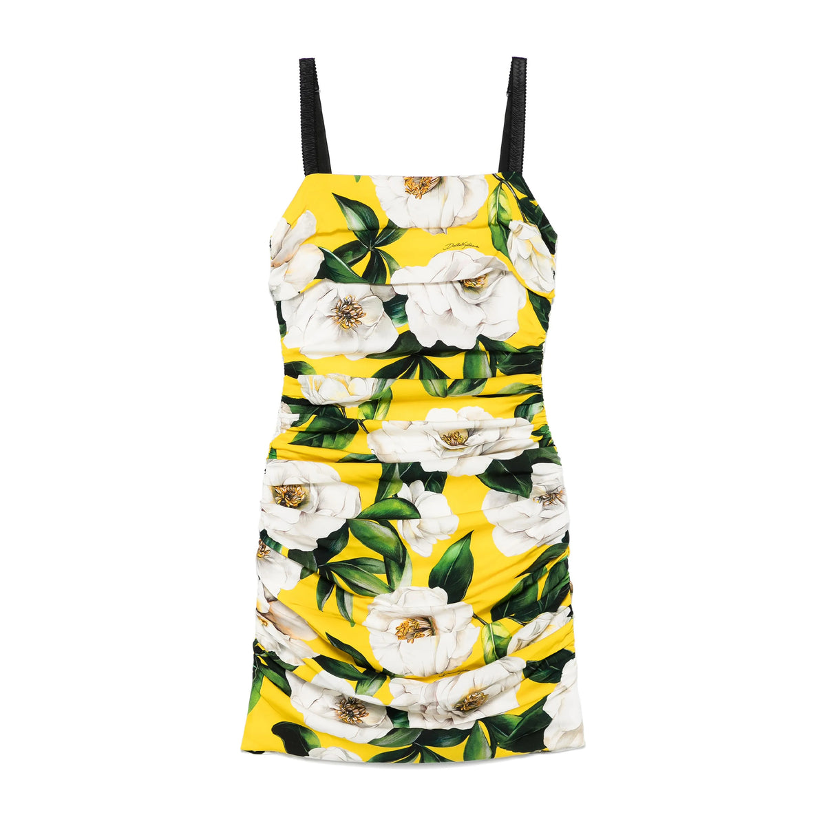 Dolce&Gabbana Women's Summer Floral Print Sleeveless Silk Stretch Satin Mini Dresses Ngvp #1764