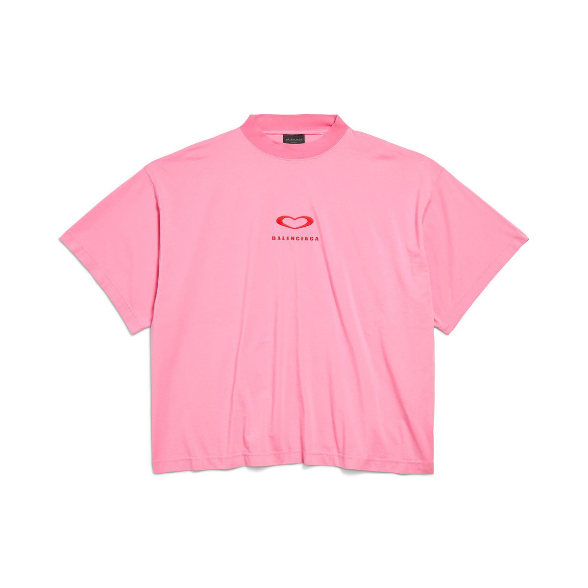 Balenciaga QIXI 25 CROPPED Women's Summer Fashion Casual Solid Color Embroidered Print Distressed Round Neck Short Sleeve Drop Shoulder Cropped T-Shirt Top #78286