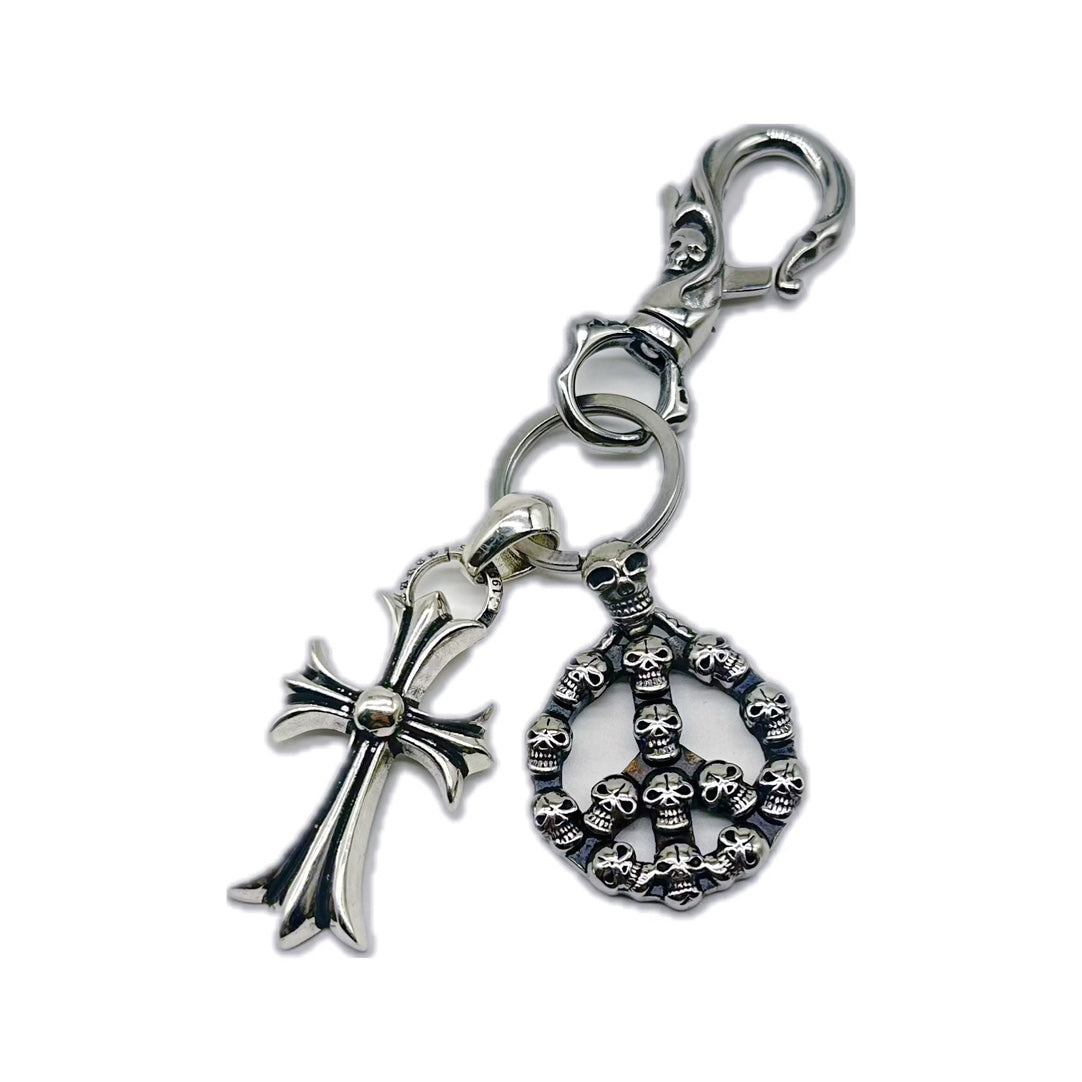 Chrome Hearts Men's And Women's Fashion Trend Silver Cross Keychain Pendant Charm #74513