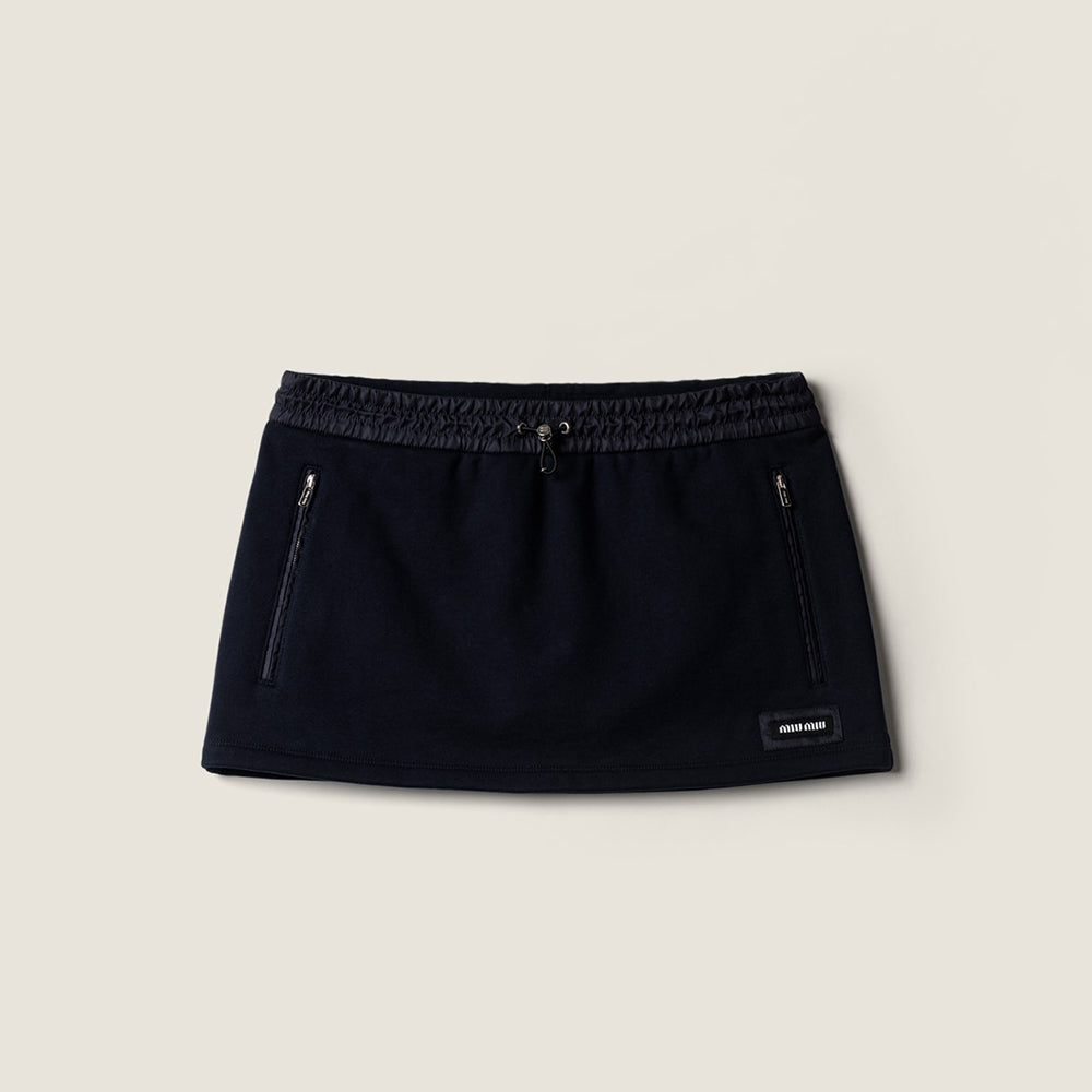 MiuMiu Navy Cotton Fleece Miniskirt #377462