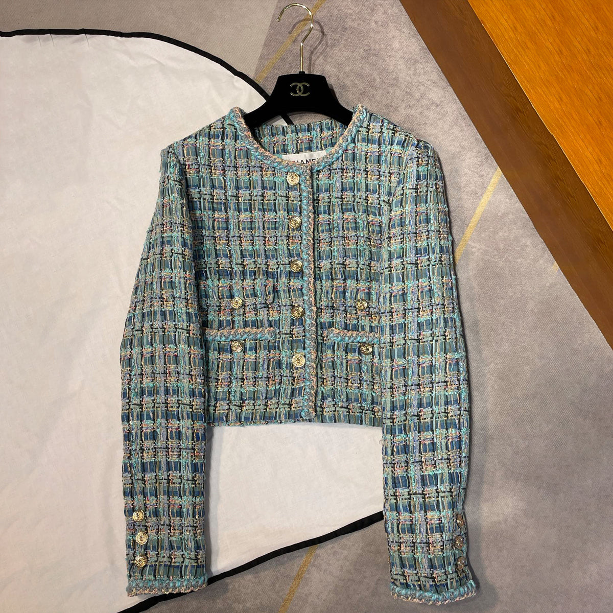 Chanel Fashionable Women's Woven Patchwork Tweed Short Jacket With Pockets For Autumn And Winter Ngvp #2167
