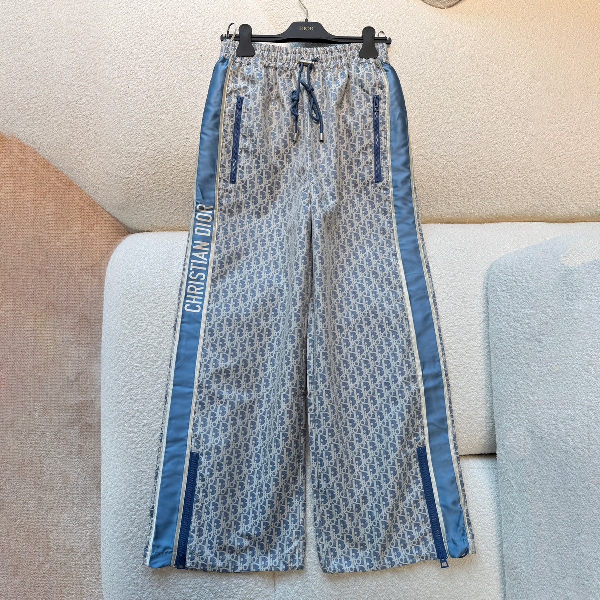 Dior Men's and Women's Spring/Fall Fashion Casual Drawstring Zipper Vintage Print Pants #78754