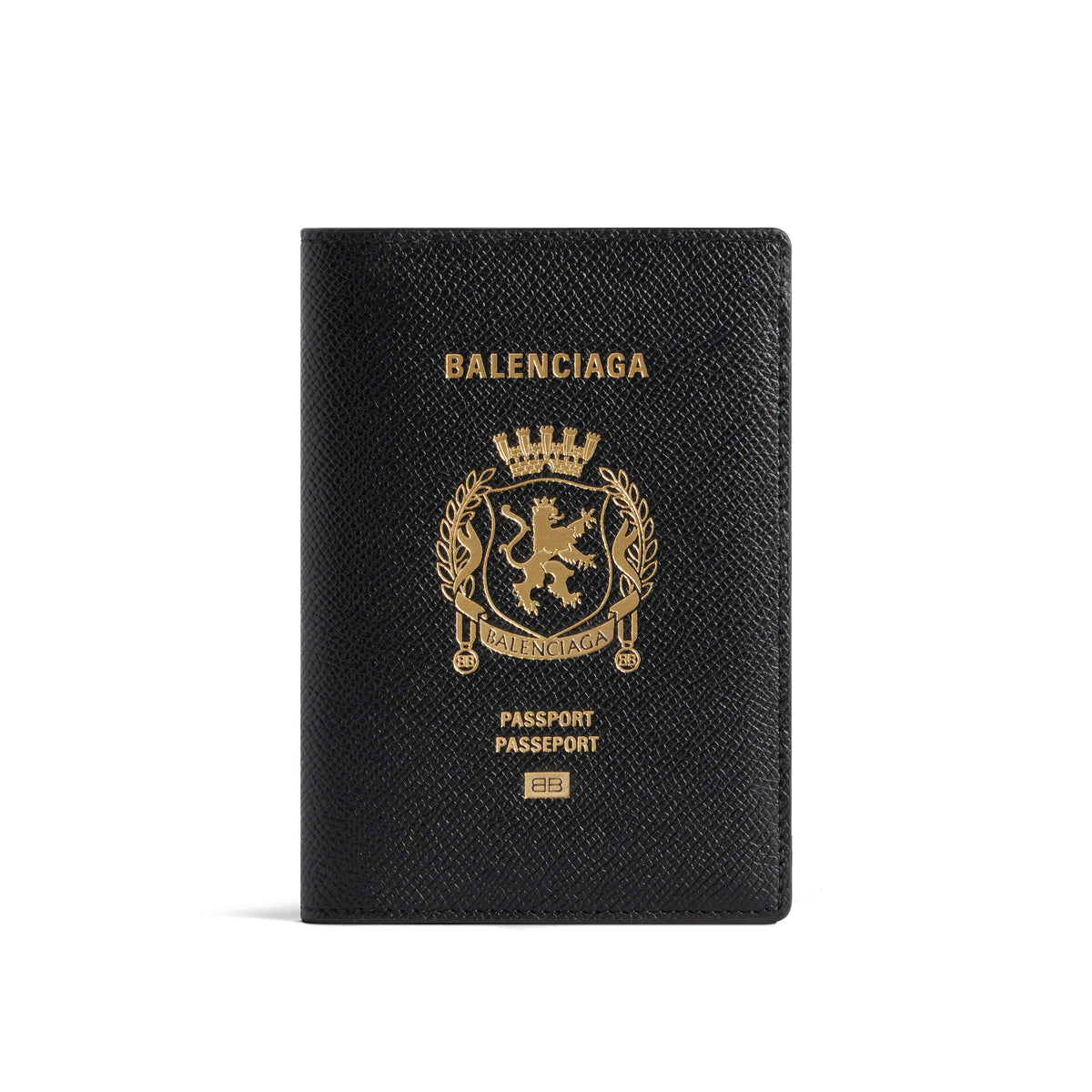 Balenciaga Black Gold Luxury Leather Passport Case Bag Bags #99432