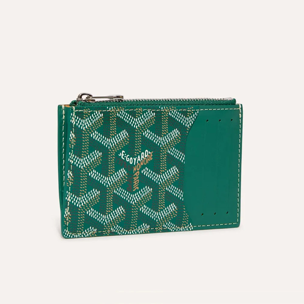 GOYARD Bourbon Men's and Women's Old Flower Full Print Zipper Closure Canvas Patchwork Leather Card Case Bag Bags #75123