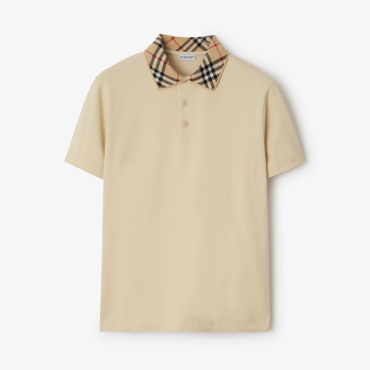 Burberry Men's Summer Check Printed Polo Neck Solid Color Short Sleeve T-Shirt #75868