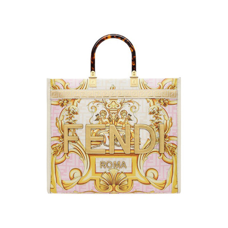 Fendi x Versace Fendace Women's Sunshine Tote Bag Shoulder Crossbody Handbag Bgas #97821