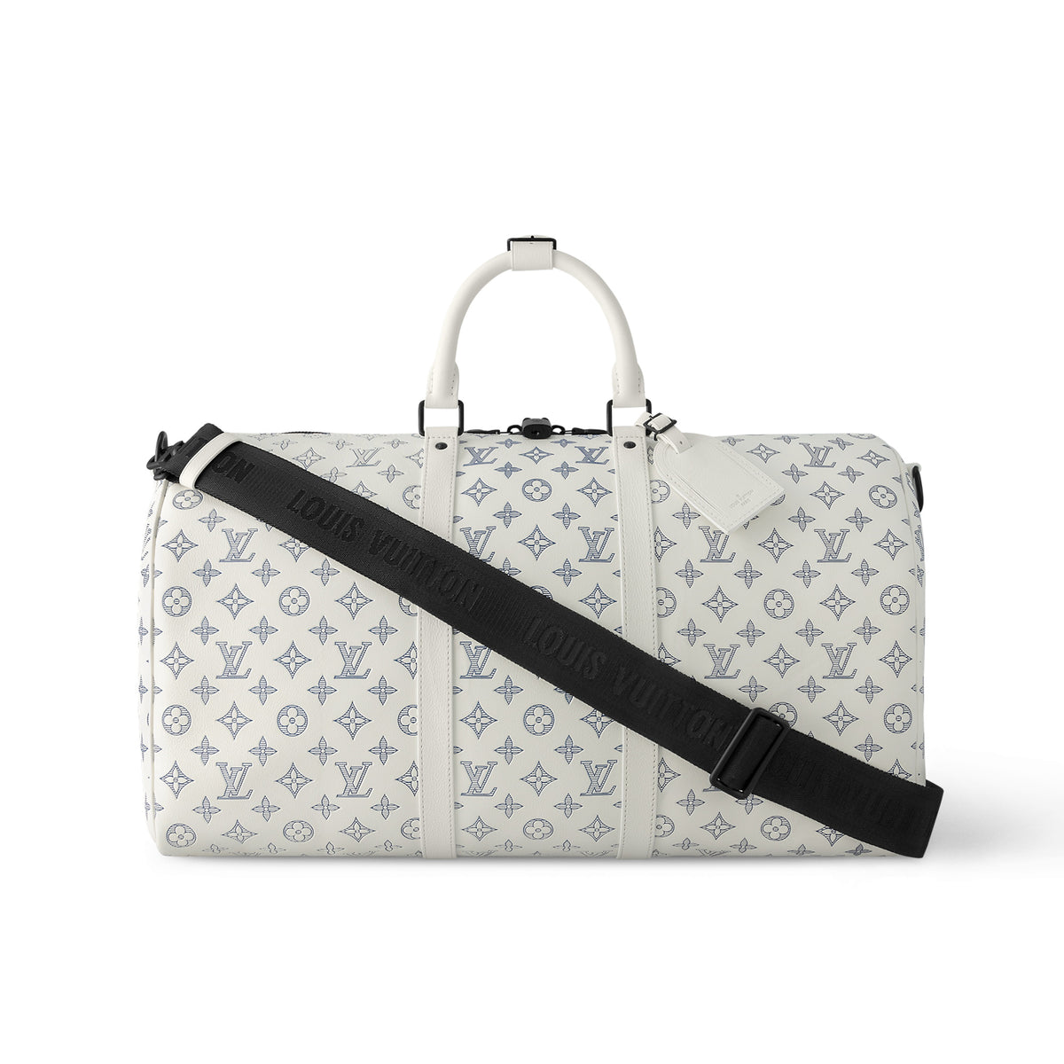 Louis Vuitton Keepall Bandouli¨¨re 50 Logo Print Leather Tote Travel Bag Bags #99331