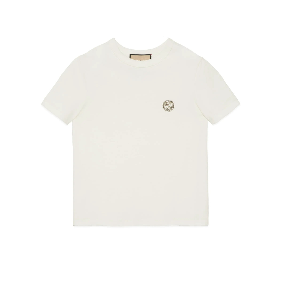 Gucci Women's Spring/summer Diamond Jewelry Interlocking Double G Knitted Cotton T-shirt Round Neck Short Sleeve Fashionable Casual T-shirt Top Ngvp #1992