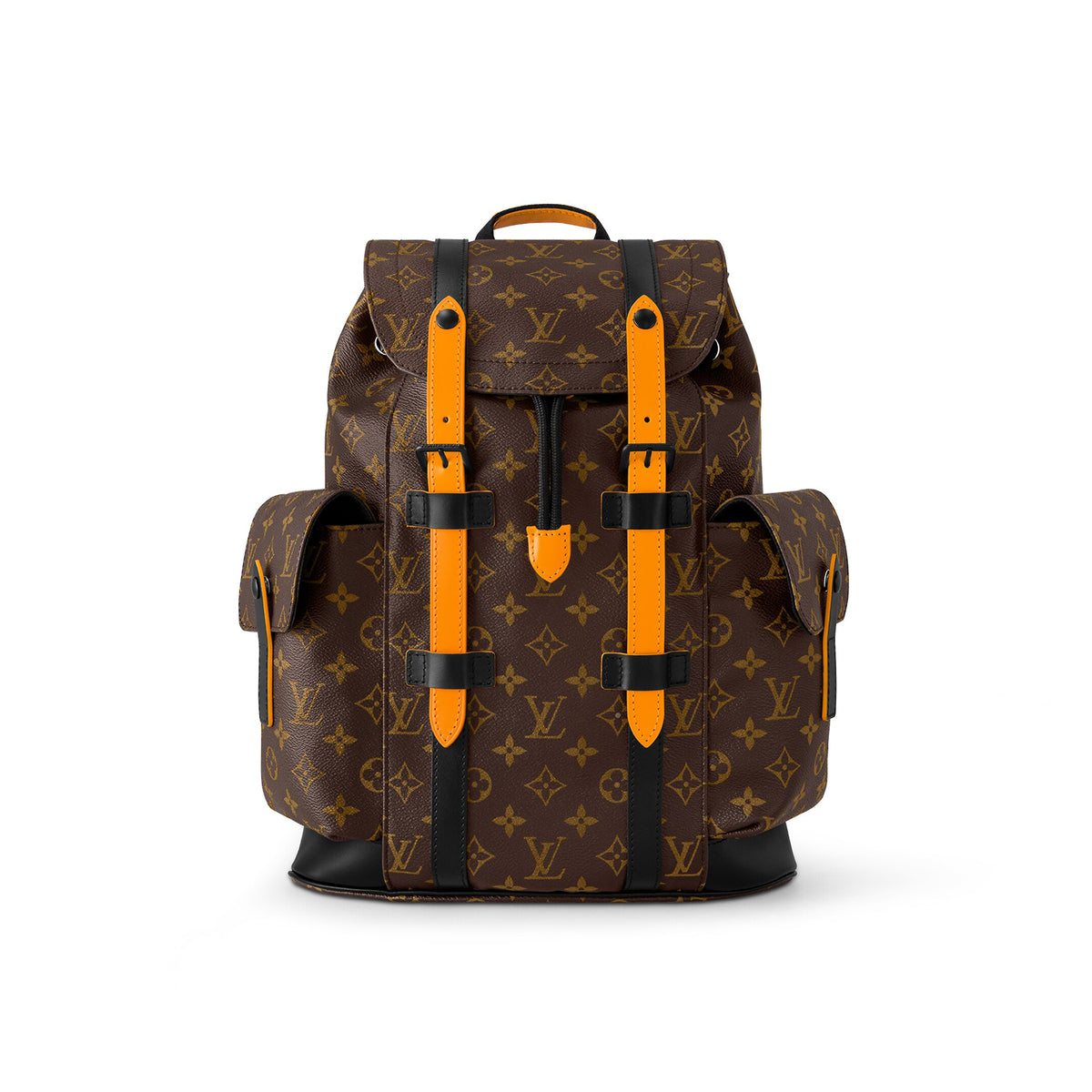 Louis Vuitton Christopher Leather Printed Buckle Backpack Bag #22164