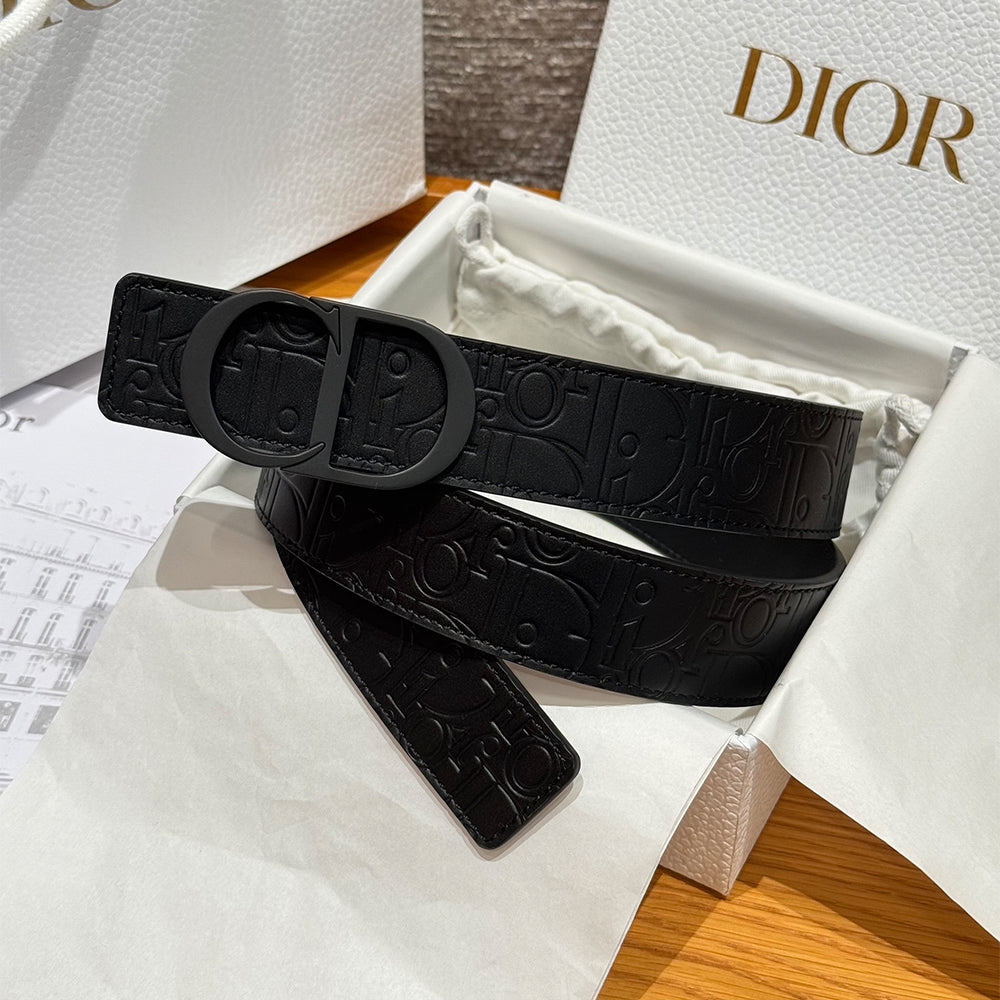 Dior Obligue Galaxy Printed 35mm Leather Belt#335565