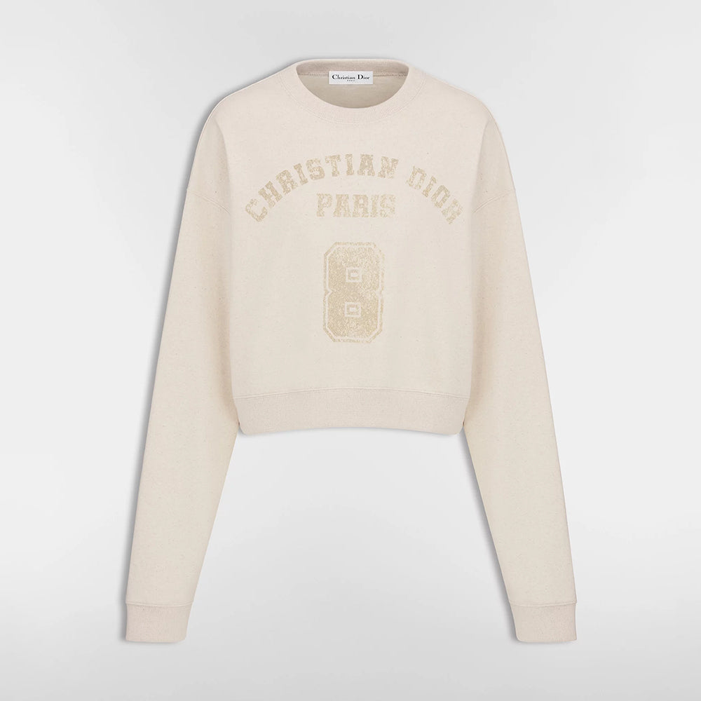 DIOR Cropped Sweatshirt Beige Cotton Jersey #376144