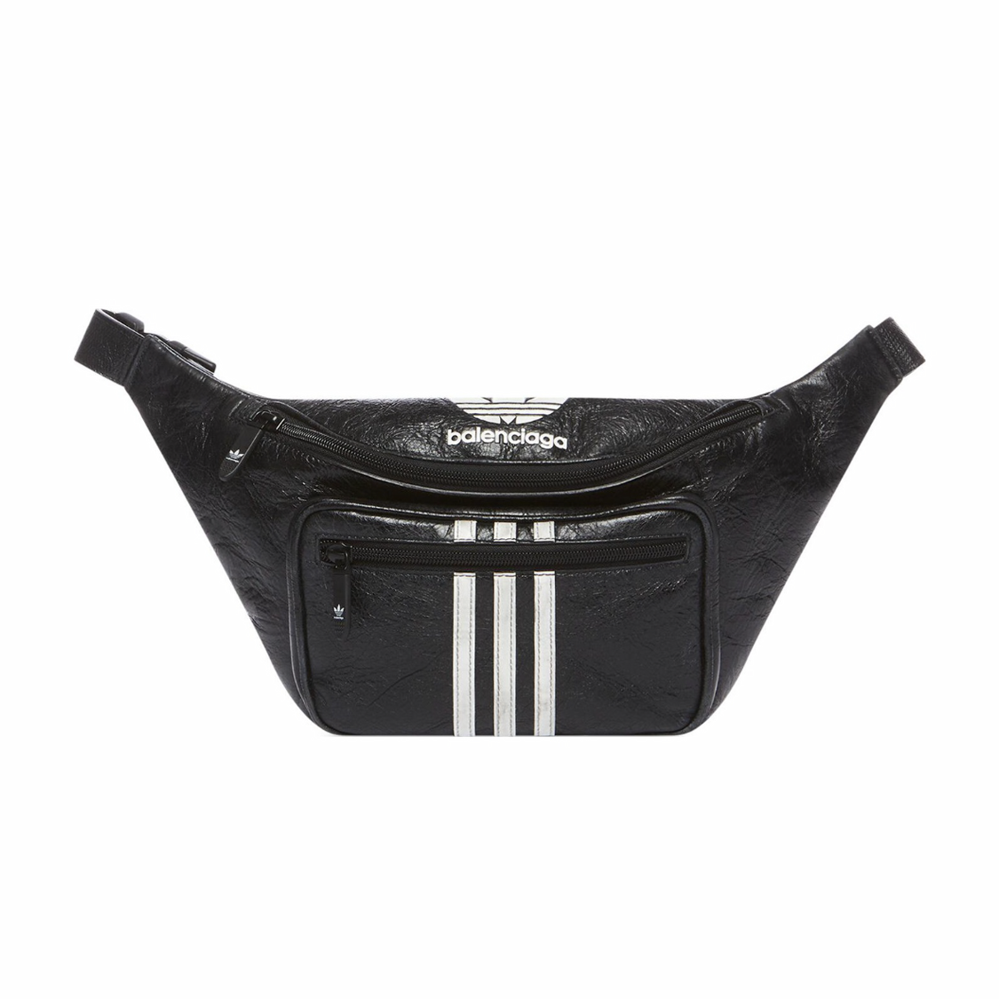 BalenciagaxAdidas Leather Letter Oblique Cross Waist Bag #22131