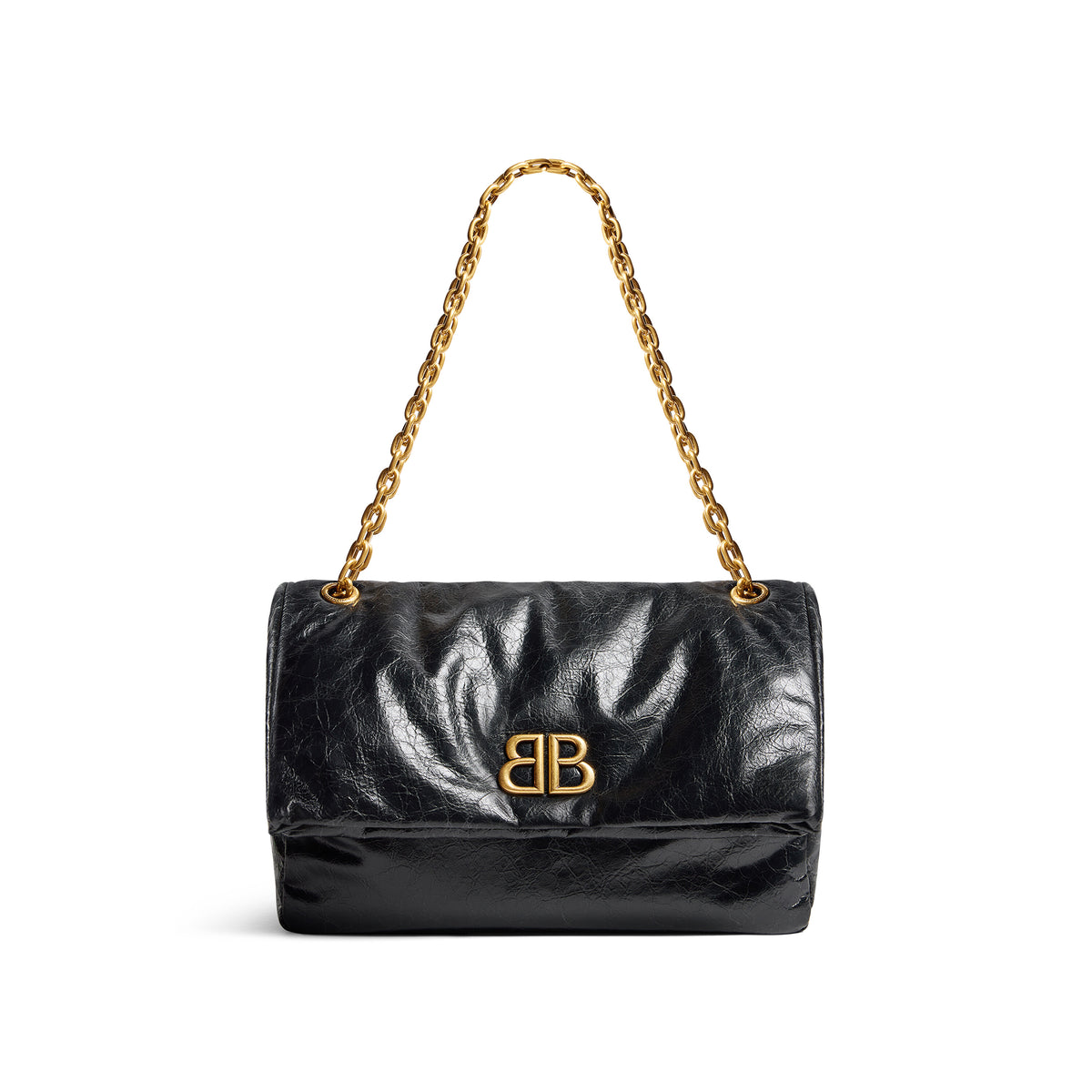 Balenciaga Monaco Black Chain Leather Shoulder Bag #21763