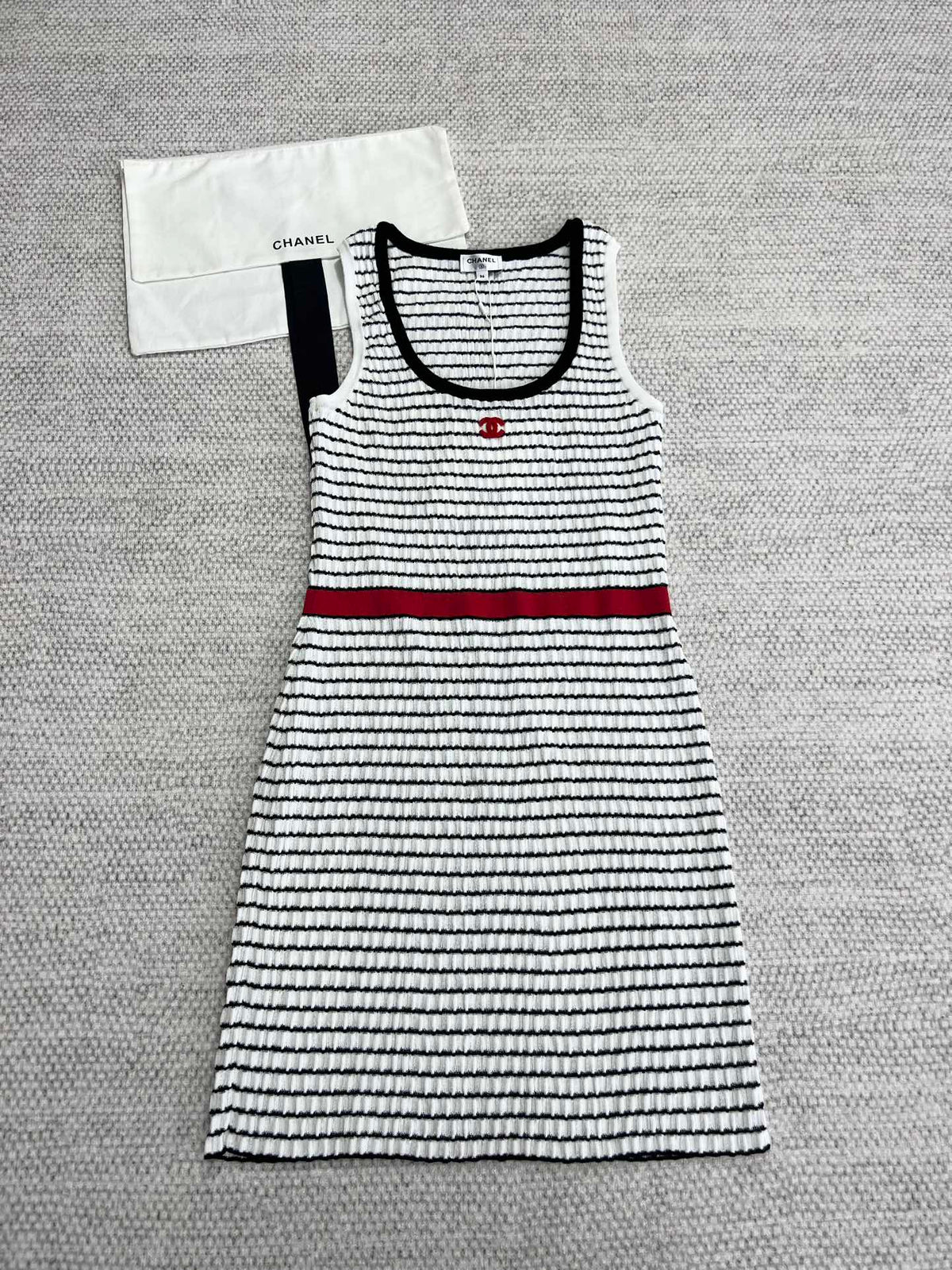 Chanel Top-quality Version Striped Knitted Tank Top Dress #242623