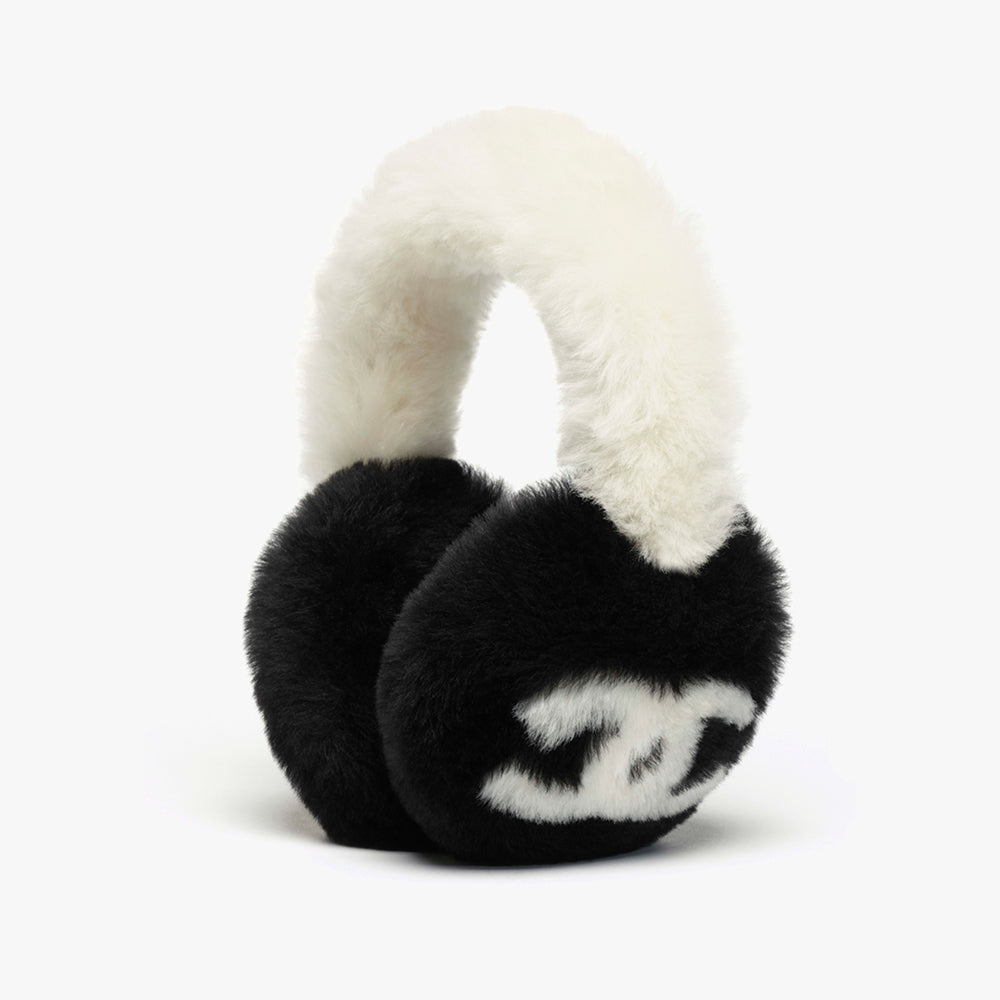 Chanel Top-Quality Version Earmuffs Shearling Lambskin Black Ecru #375929