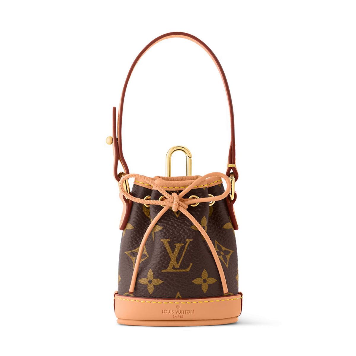 Louis Vuitton Women's Alphabet Printed Leather Mini Bucket Bag Pendant Keychain #72698