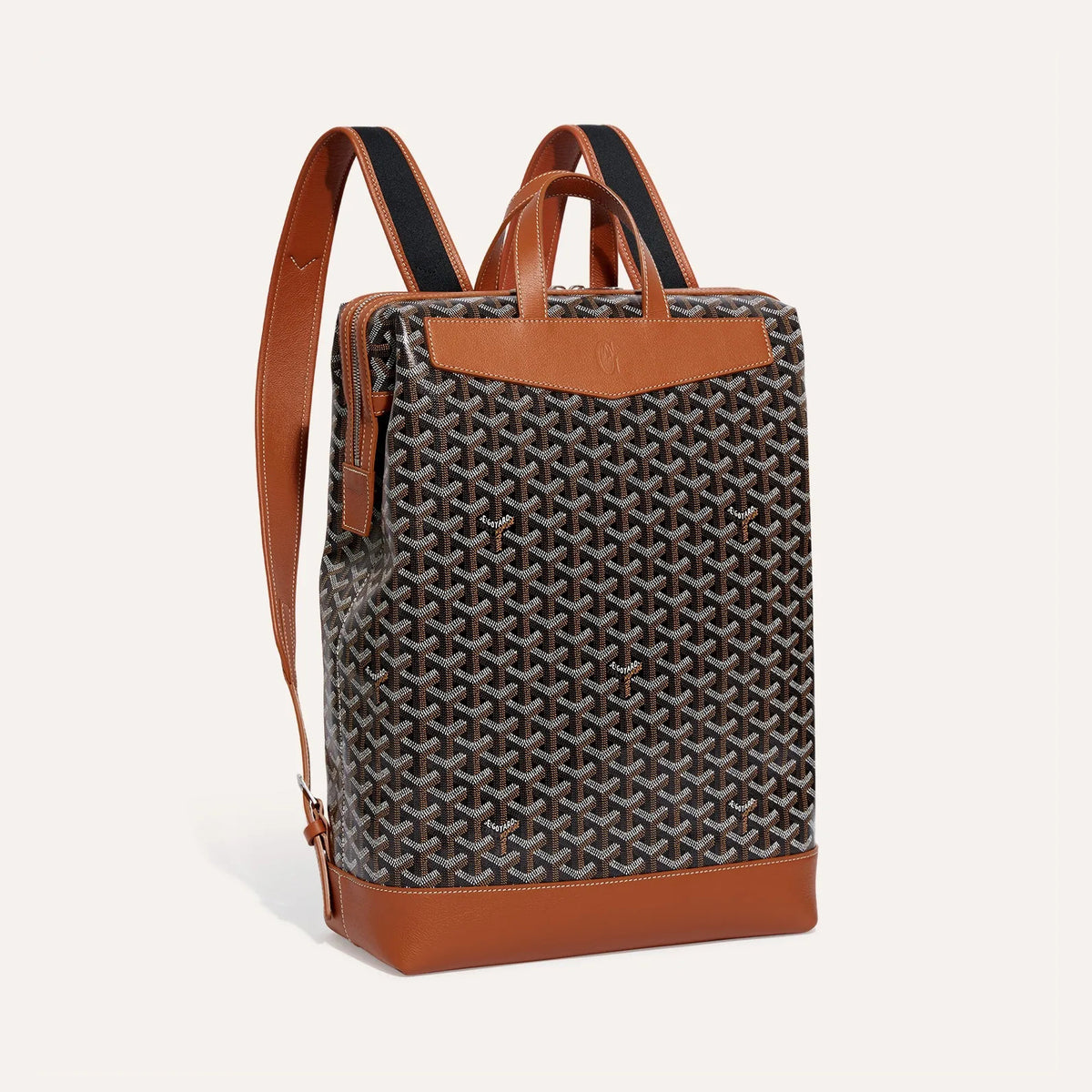 Goyard Men's And Women's Old Flower Full Print Zipper Closure Strap Canvas Leather Backpack Shoulder Bag Bags #73251