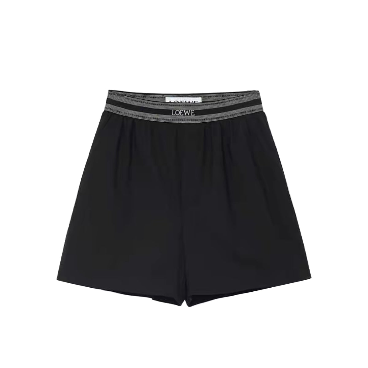 Loewe Women's Summer Solid Colour Mid Waist Loose Straight Casual Shorts #76759