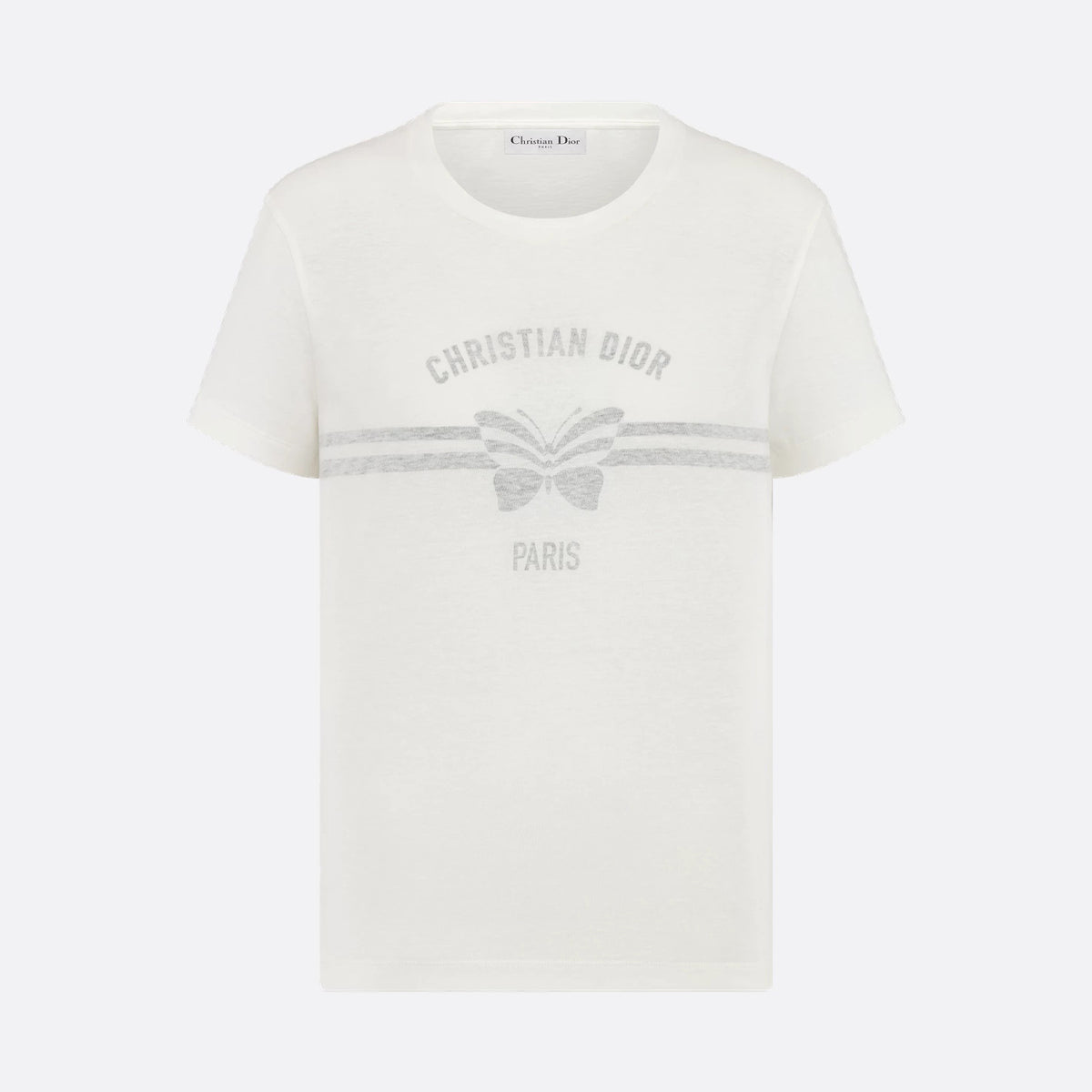 DIOR Women's Summer Round Neck Bee Pattern Printed Solid Color Cotton Short Sleeve T-Shirt #75631