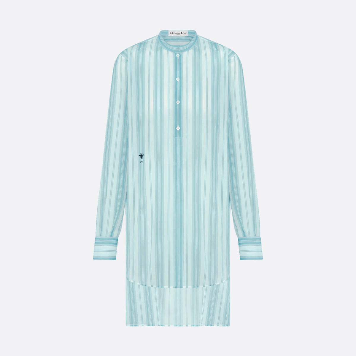 Dior Women's Summer Striped Printed Lightweight Single-Breasted Long-Sleeved Shirt #77417