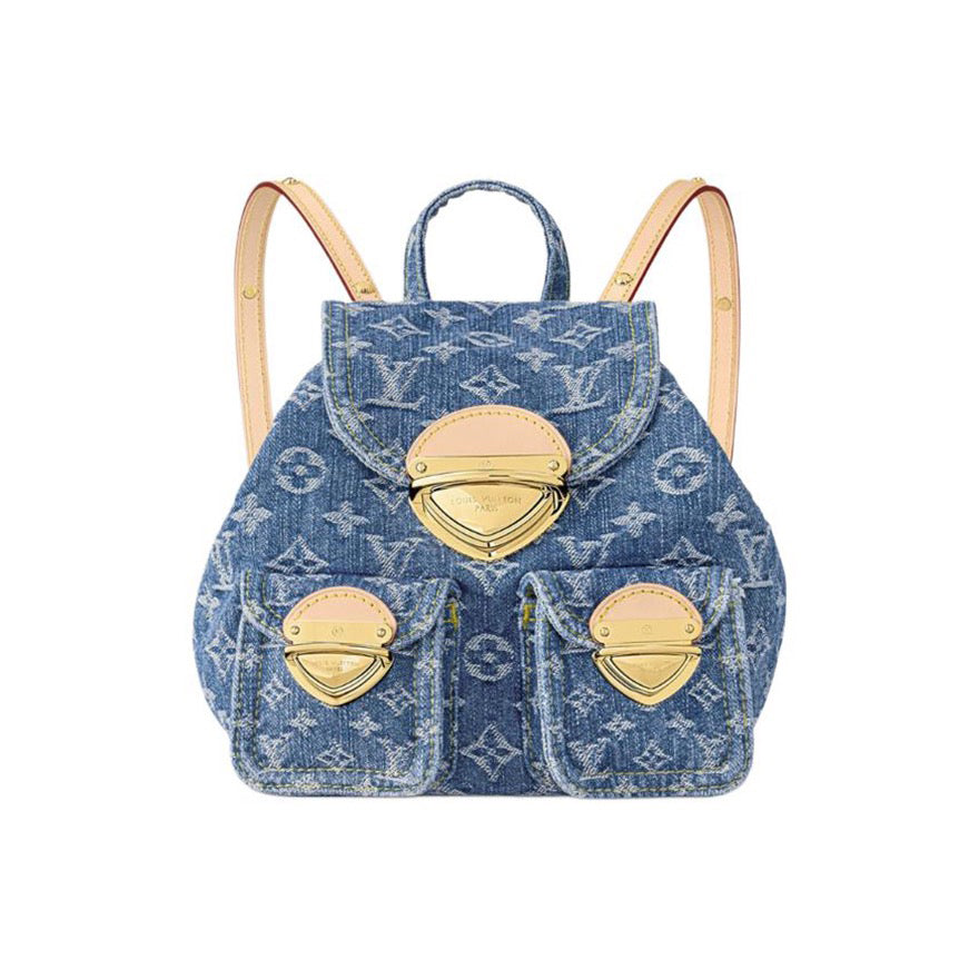 Louis Vuitton Women's Full Printed Monogrammed Denim Shoulder Backpacks Bag Bags #97759