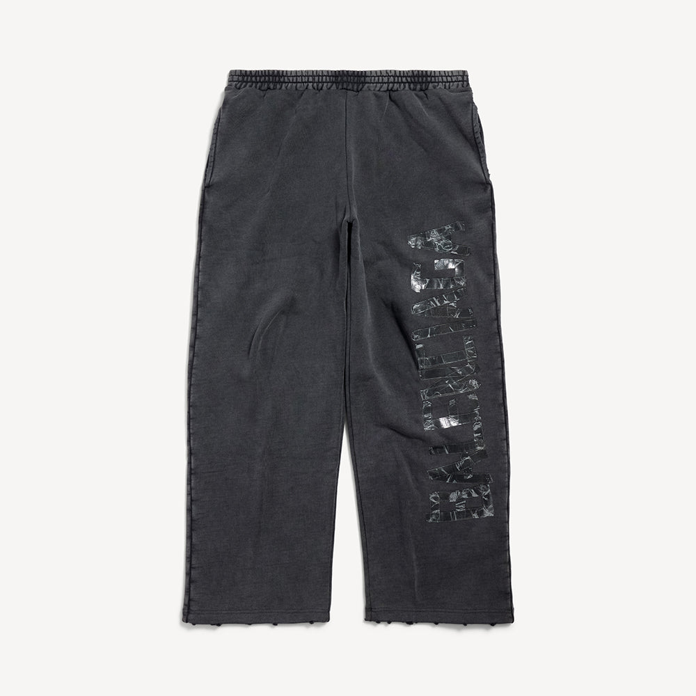 Balenciaga Top-quality version Men's Transparent Tape Baggy Pants in Faded Black White #376443