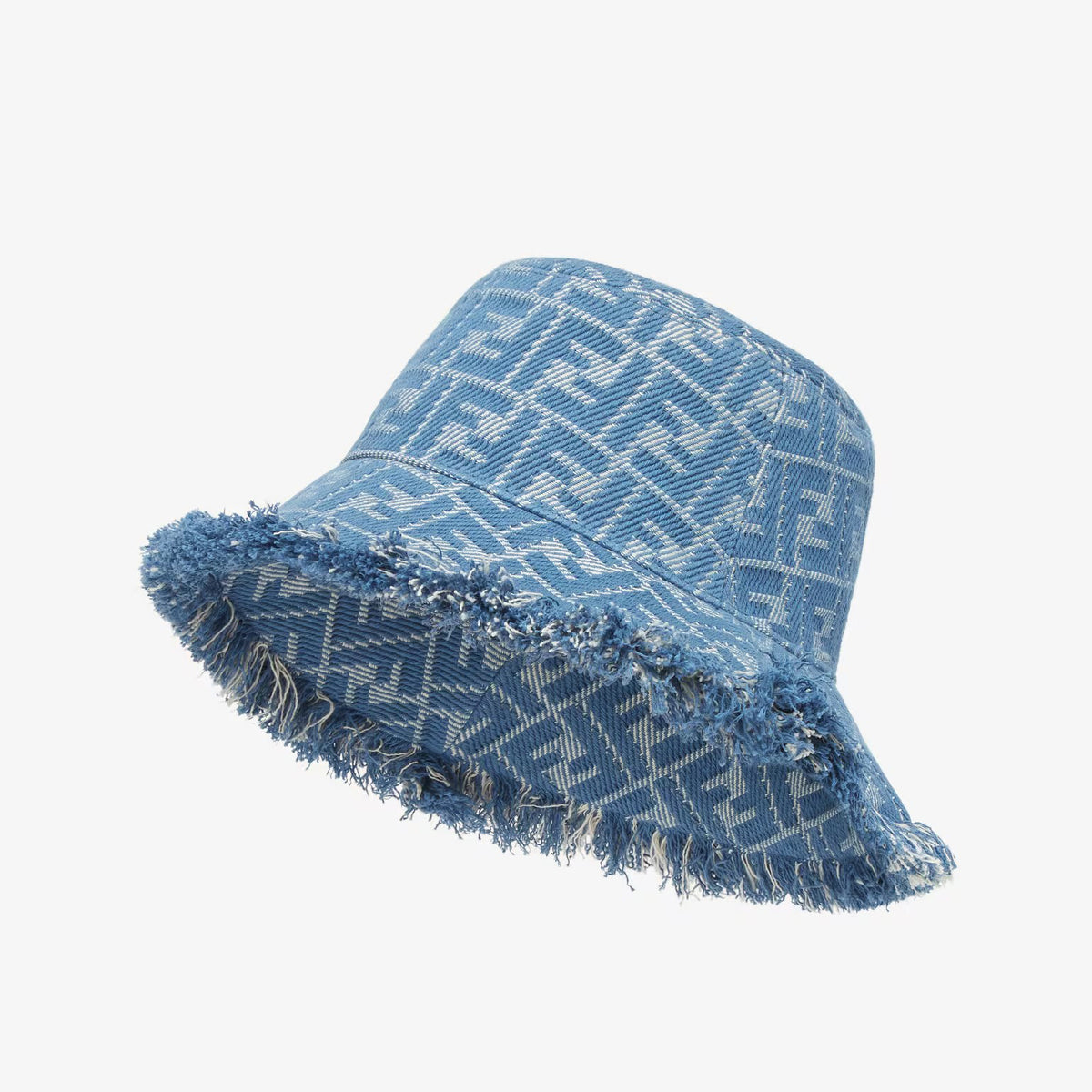 Fendi Men's And Women's Solid Colour Letters Jacquard Tassel Burlap Denim Fisherman Cap Baseball Hat #76889