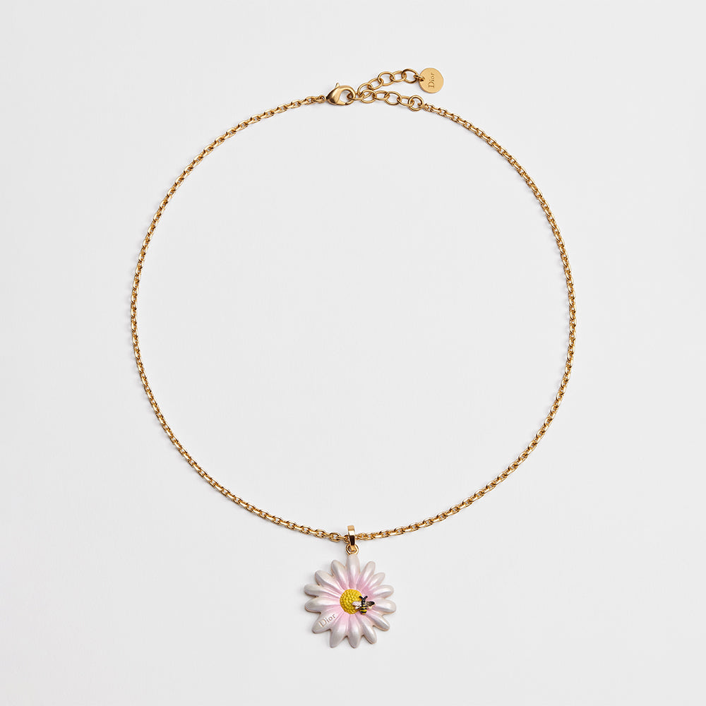 DIOR Dior Daisy Necklace Gold-Finish Metal and Multicolor Lacquer #385052