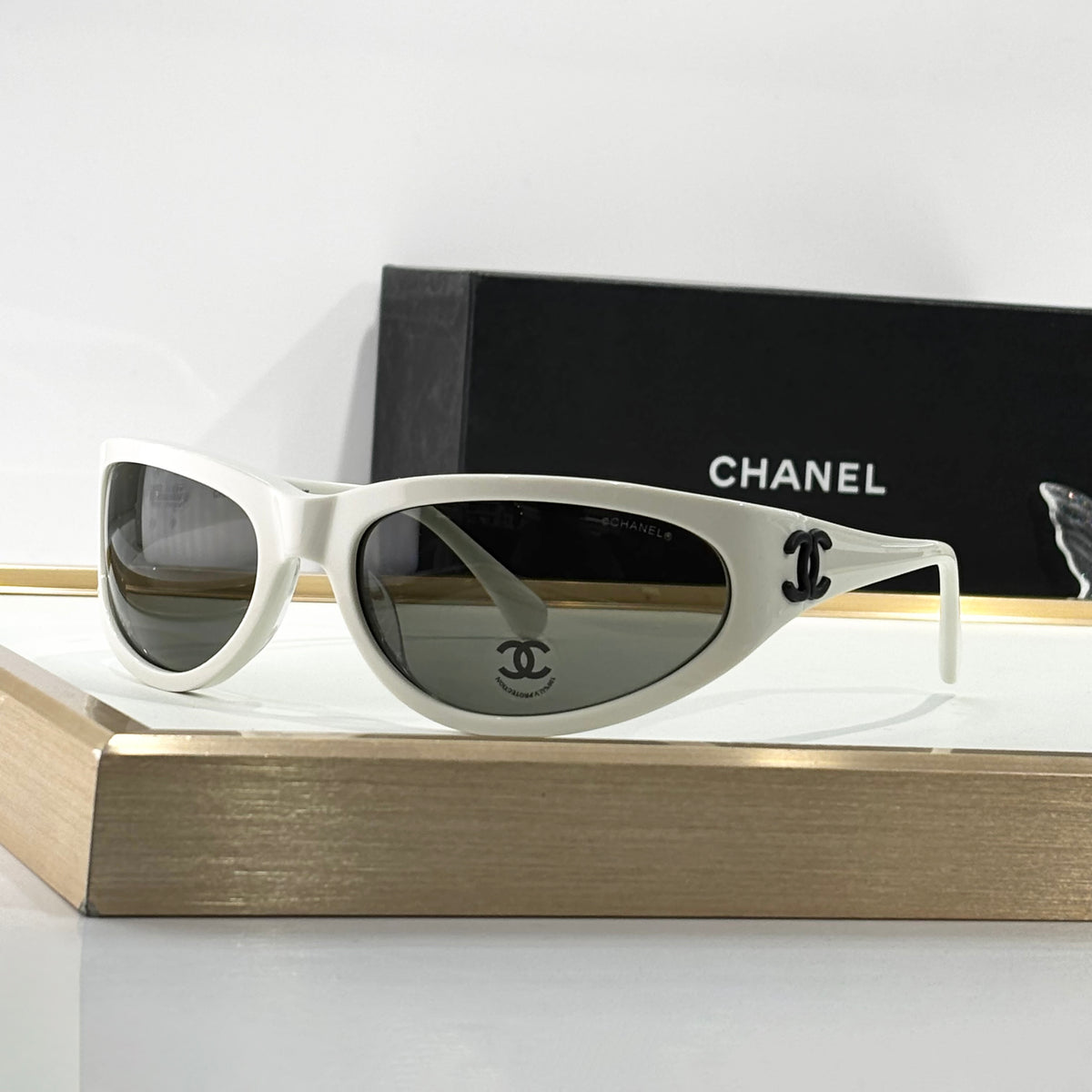 Chanel Men's And Women's  Fashion Classic Round Frame Temple Logo Design Sunglasses Eyewear Accessories #79517