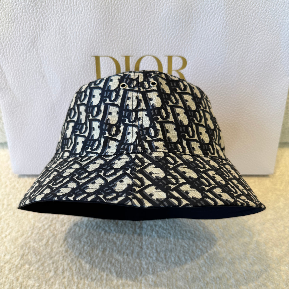 Dior Men's And Women's Spring/fall Fashion Casual Reversible Design Oblique Print Cotton Fisherman's Hat  Accessories #79561