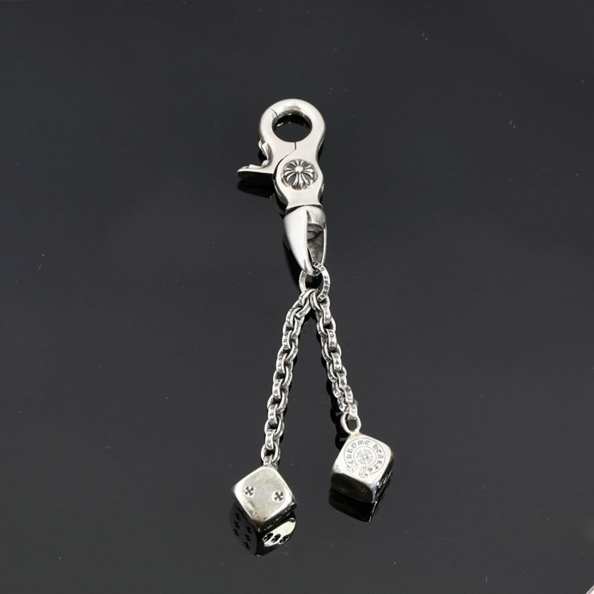 Chrome Hearts Vintage Men Women 925 Silver Keychain Chain Dice High Street Hip Hop Pendant Accessories #71653