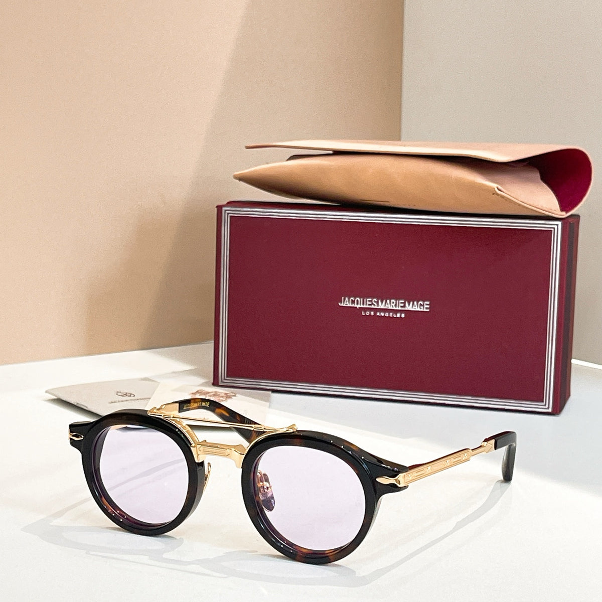 Jacques Marie Mage Delage Men's And Women's Temperament Spell Color Glasses Round Frame Sunglasses Fashion Trend Casual Glasseses Accessories Ngvp #2211