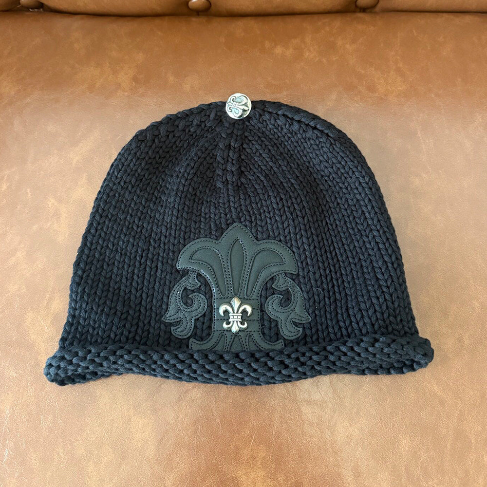 Chrome Hearts Sterling Silver Leather Trimmed Cold Cap #333976