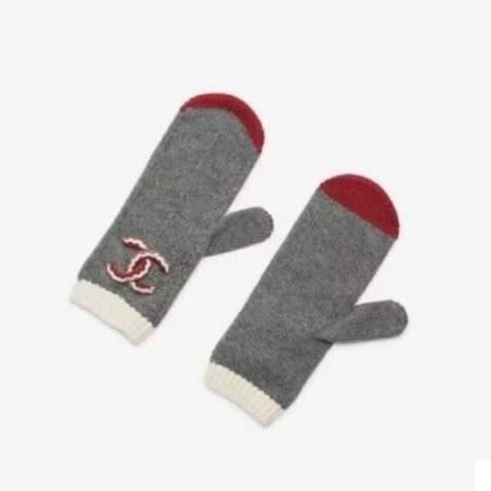 Chanel CC Cashmere Gloves Gray #388506