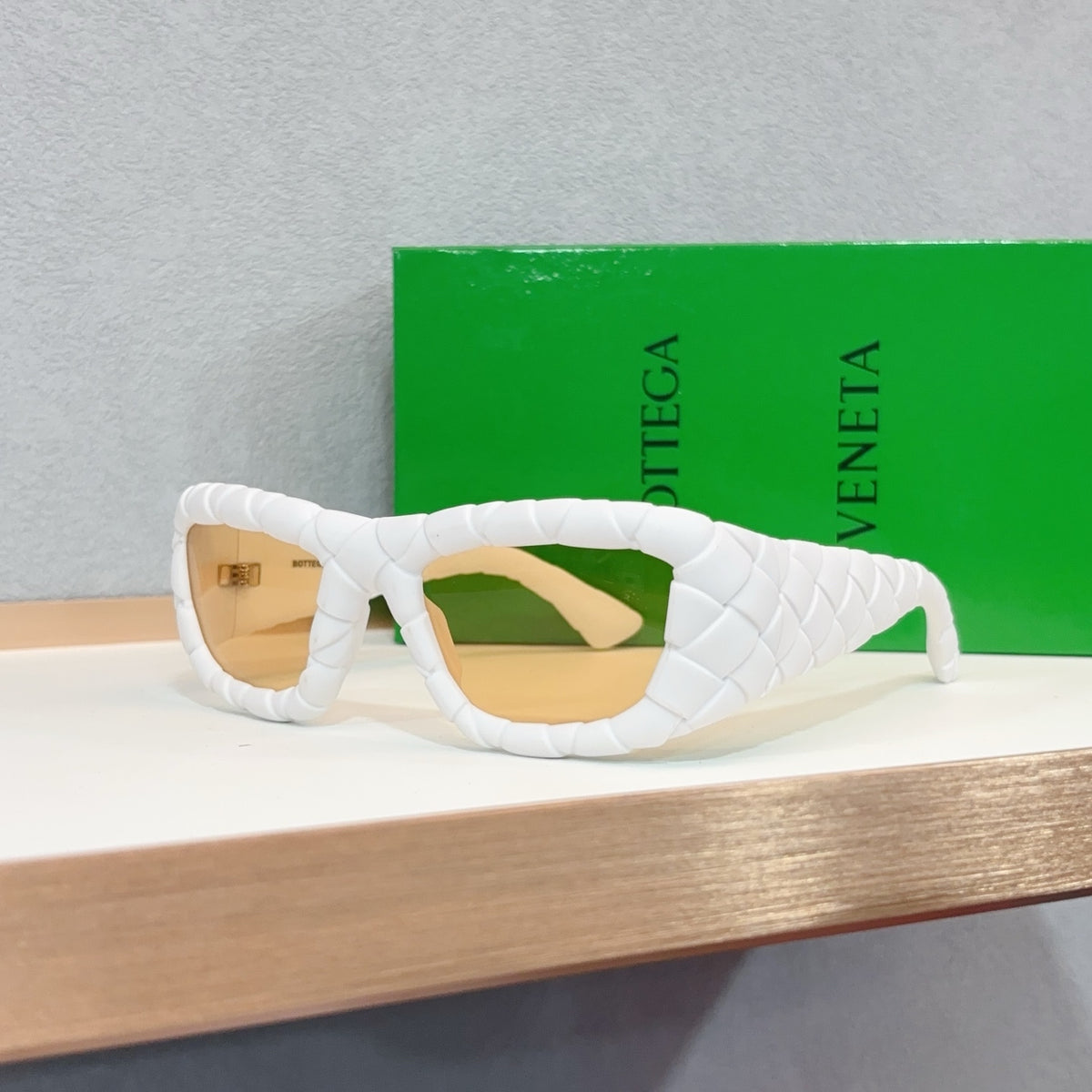 Bottega Veneta  Intrecciato Braided Rectangular Sunglasses Women's Men's Fashion Trend Solid Colour Sunglasses Eyeglasses Glasses Ngvp #1574