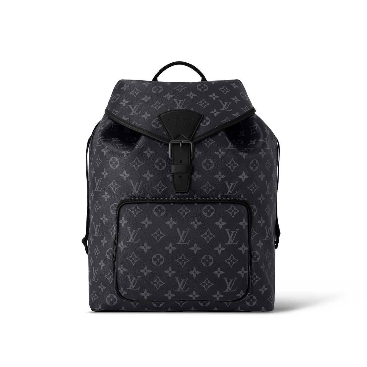 Louis Vuitton MONTSOURIS Black Leather Printed Backpack Bag #22134