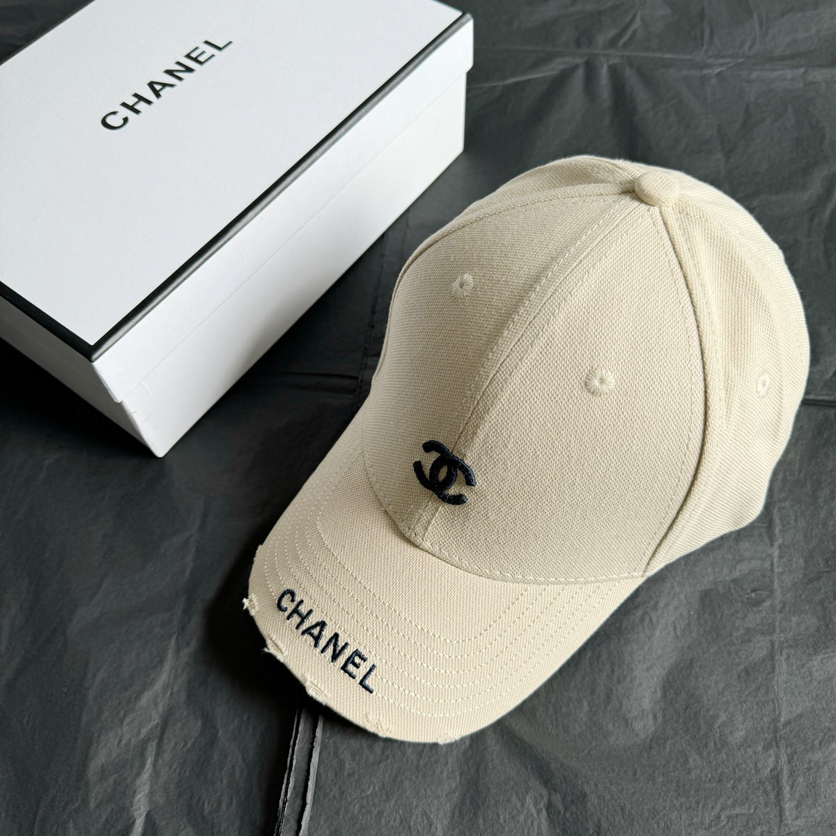 Chanel Women's Beige Embroidered Letter Logo Baseball Cap Fashion Duck Tongue Cap Hat #72418