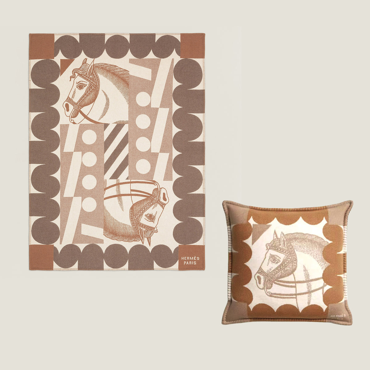 Hermes Cheval Joker blanket Autumn/winter Fashion Classic Color Block Poker Pattern Jacquard Knit Wool Blanket Recipe Style Cushion Set Home Accessories #79138