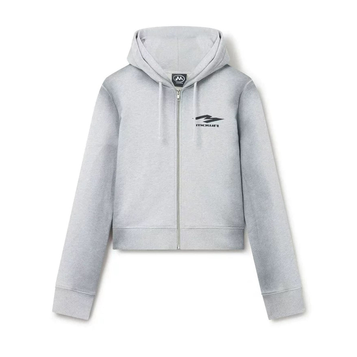 Mowalola Men's Fall And Winter Gray Dirty White Do Old Double-layer Hooded Zipper Short Sweater High Street Casual Trend Jacket Ngvp #2413