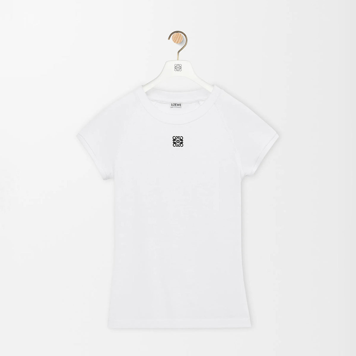 Loewe Women's Summer Solid Colour Embroidered Logo Print Round Neck Cotton Short Sleeve T-Shirt #77439