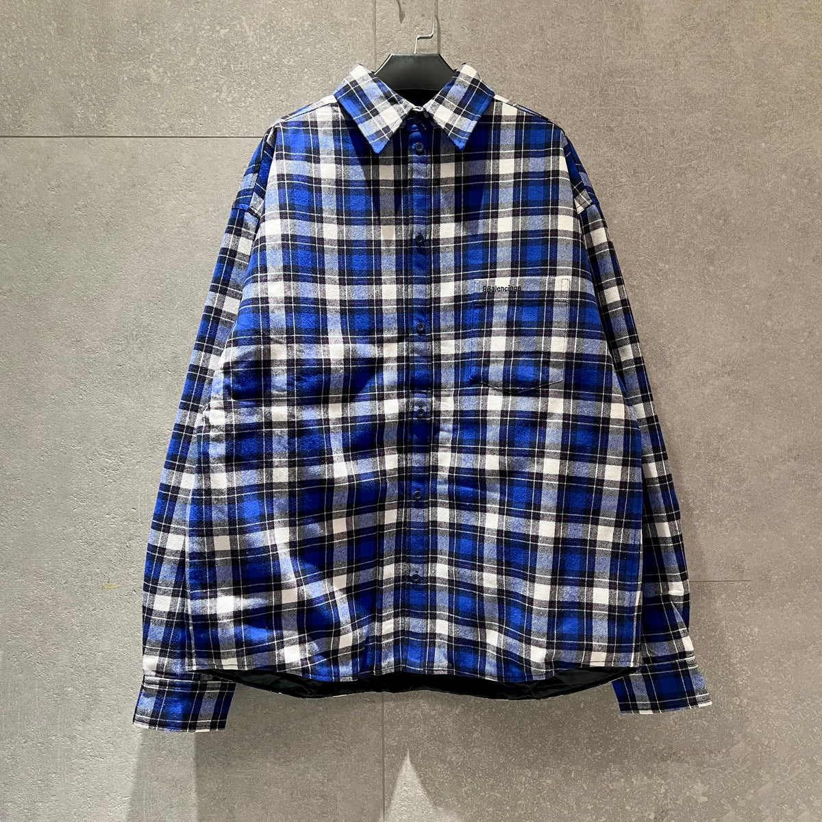 Men's Spring/Fall Fashion Casual Collared Single Breasted Checkered Wool Blend Cotton Shirt Jacket #79572