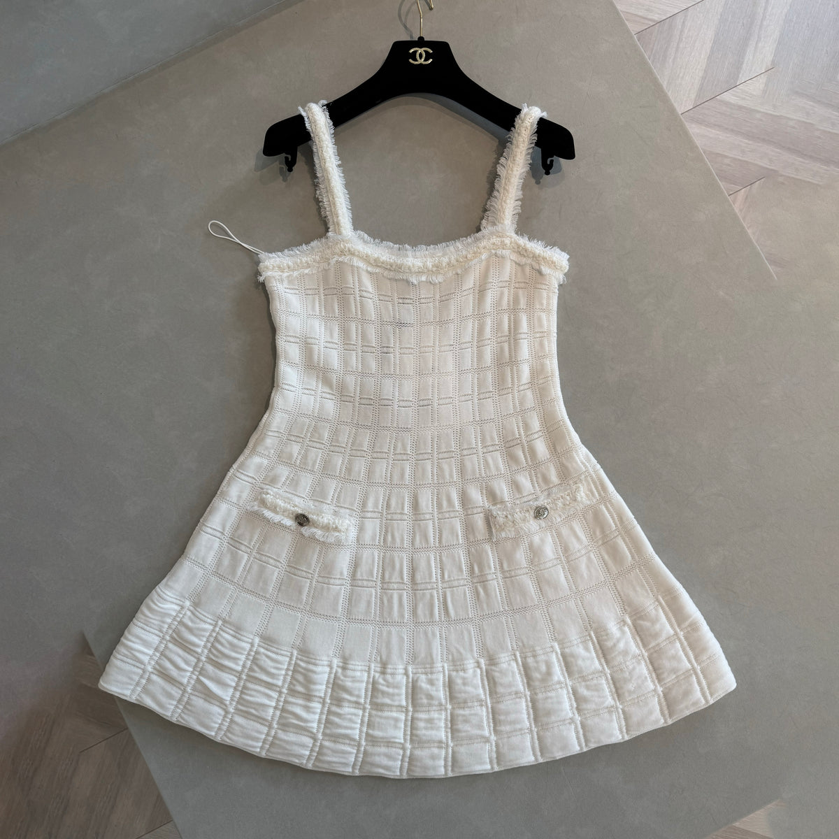 Chanel Women's Summer Fashion Casual Solid Color Sleeveless Fringe Halter Dress #79456