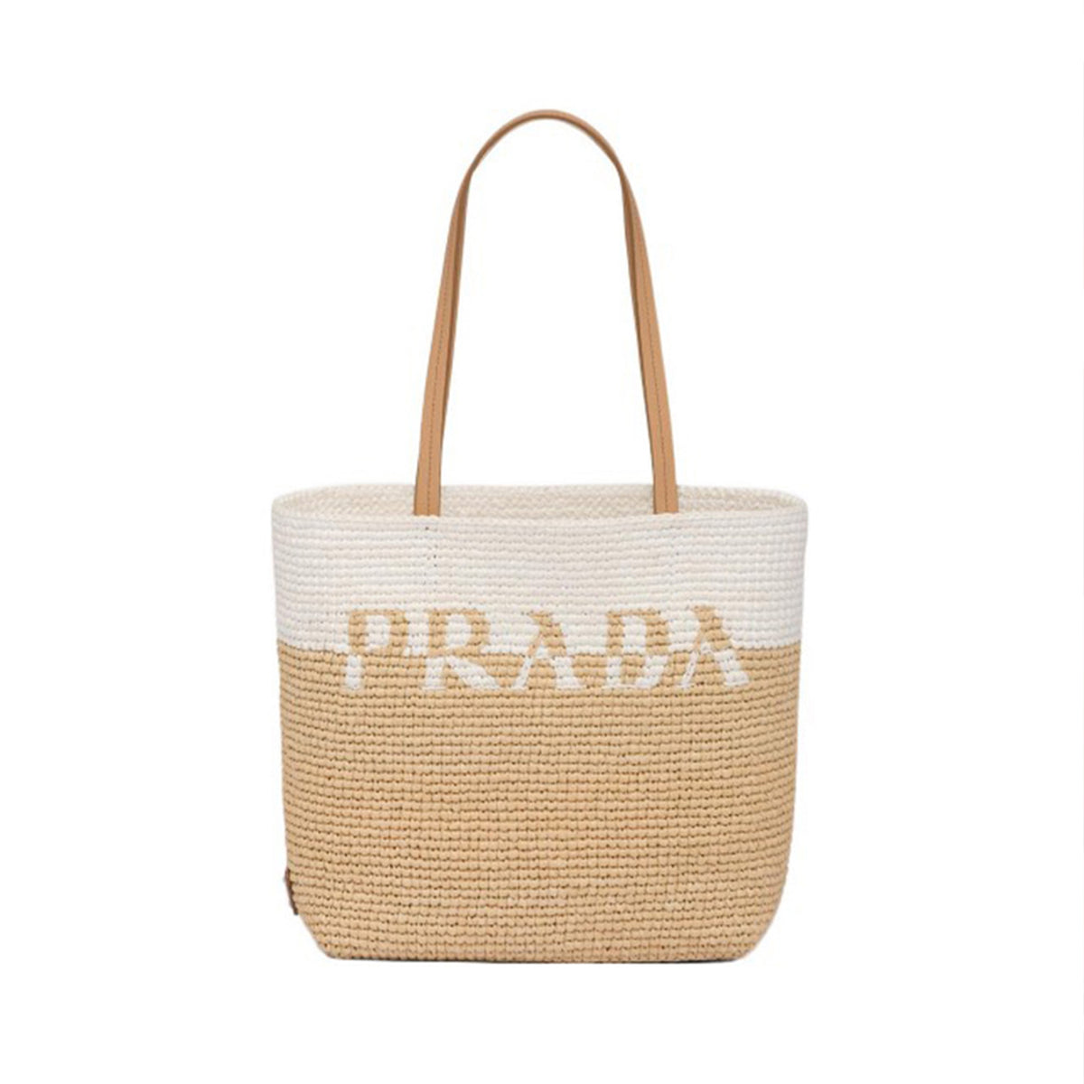 Prada Women's Colorblocking Lafite Woven Tote Bag Shopping Bag Leisure Handbag #98283