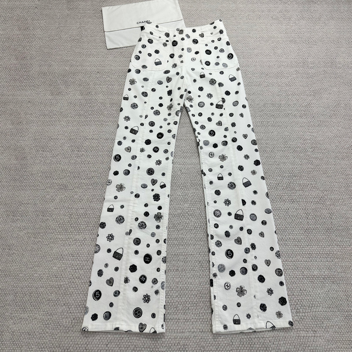 Chanel Women's Spring/Fall Fashion Casual Solid Color Classic Print Long Leg Denim Pants #78936