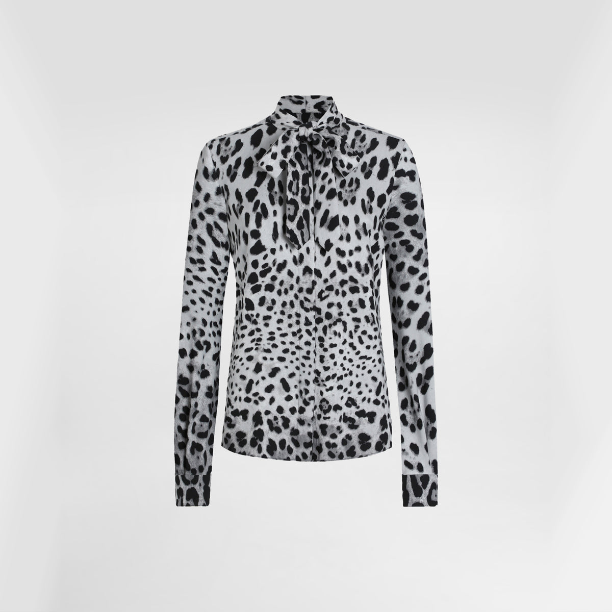 Dolce&Gabbana Women's Spring And Summer Leopard Print Bow Silk Shirt Temperament Elegant Luxury Tie Shirt Blouse Ngvp #9865