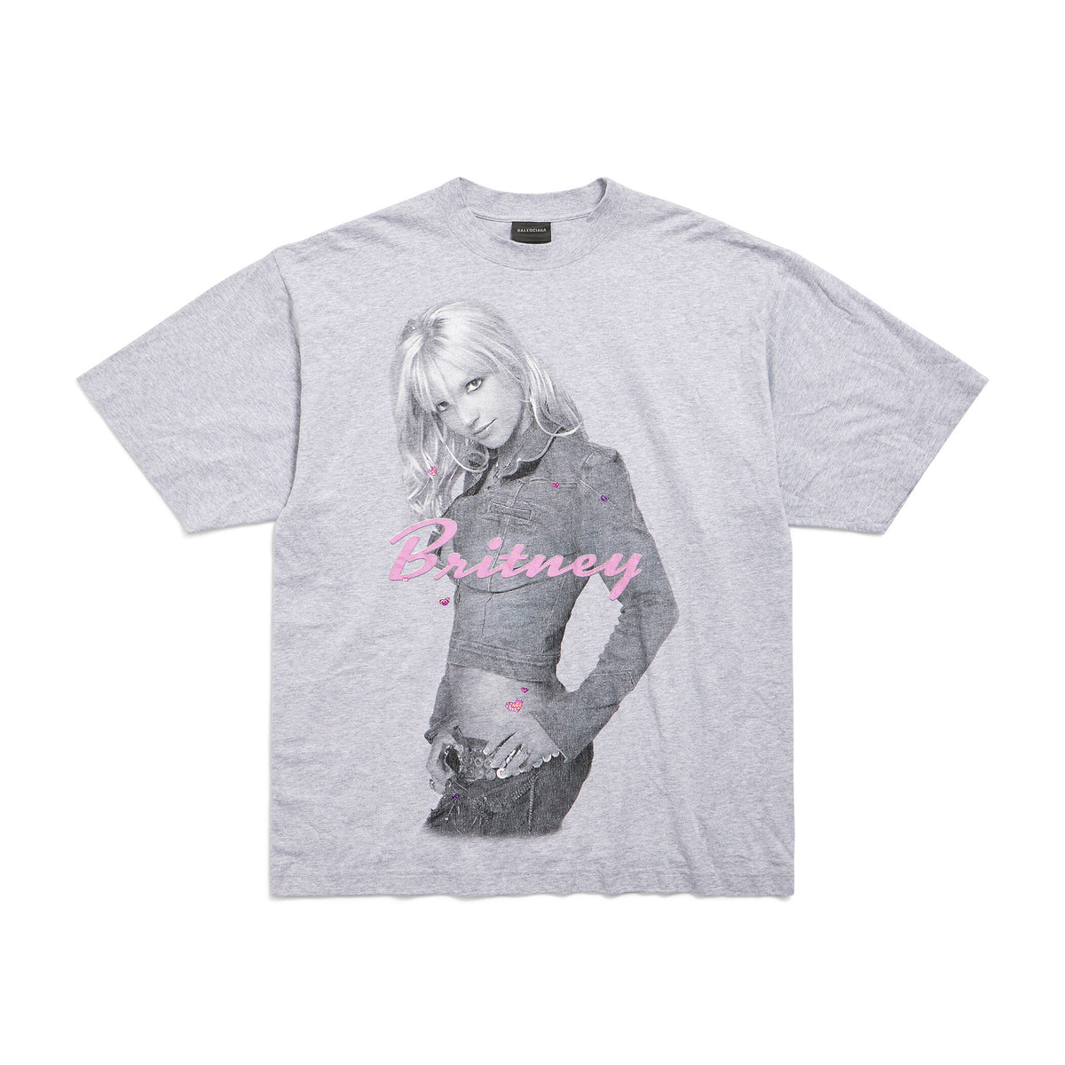 Balenciaga Music  Britney Spears Series Men's and Women's Summer Character Print Round Neck Cotton Short Sleeve T-Shirt #77896